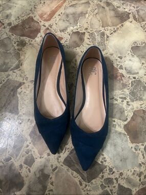 JC Pointed Toe Women's Flats in Navy